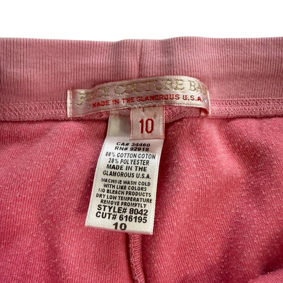 Vintage Juicy Couture Girls Velour Lounge Pants Pink Y2K Cozy 24 x 25" Girls 10 - Picture 4 of 7